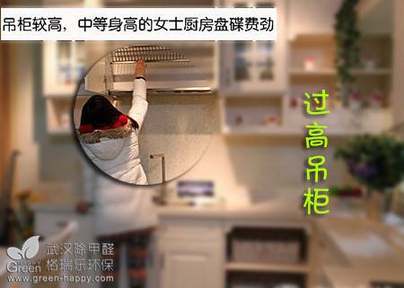 裝修實用不大的設計,裝修無用項目,裝修注意事項,裝修甲醛超標,武漢裝修除甲醛,吊柜過高無實用性